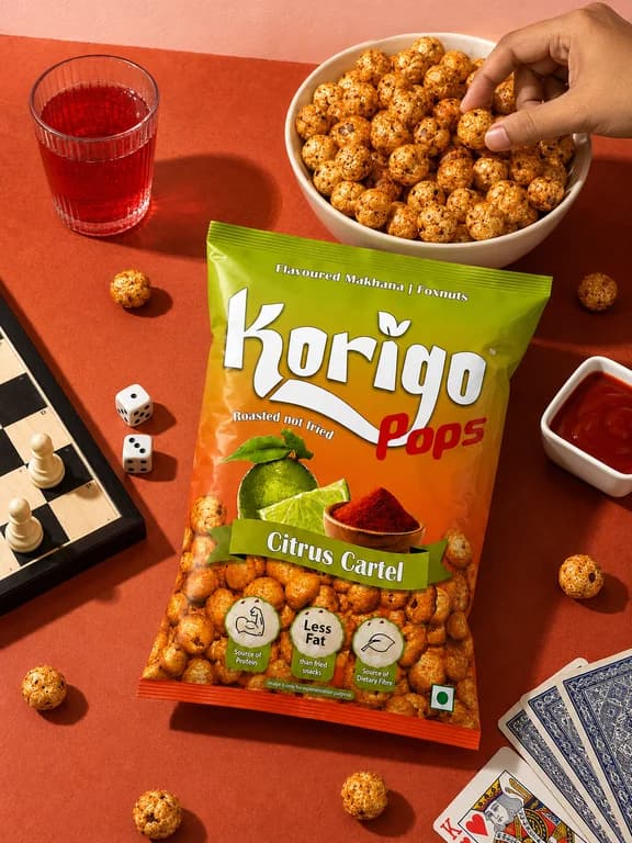 Korigo Pops Citrus Cartel Tangy Makhana Foxnuts | Spicy Citrus | 35g thumbnail 8
