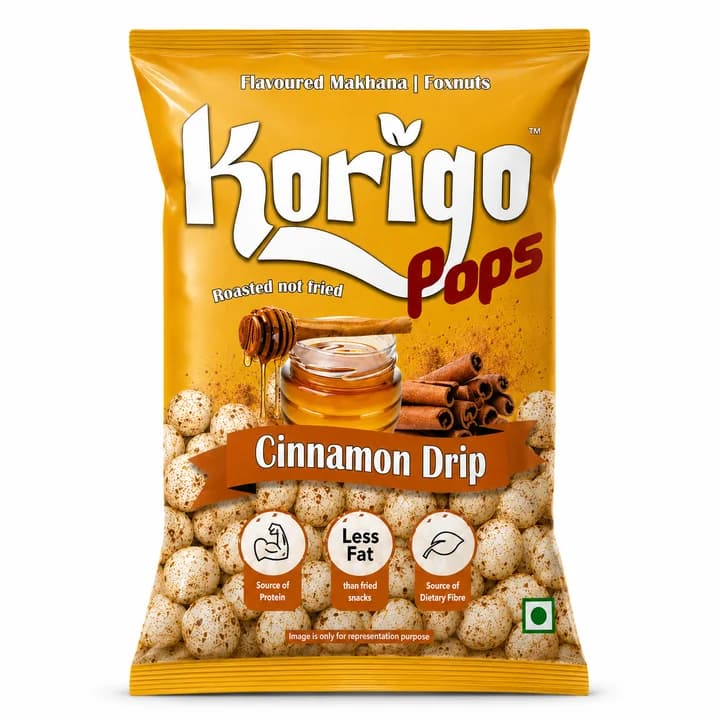 Korigo Pops Cinnamon Drip Makhana Foxnuts | Roasted | 35g thumbnail 2