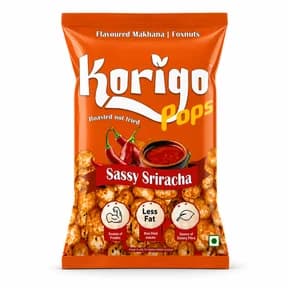 Korigo Pops Sassy Sriracha Flavoured Makhana Foxnuts | Spicy |35g thumbnail 2